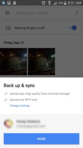 image backup by google photos