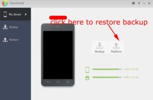 SyncDroid select to restore
