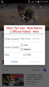 OGYouTube - select audio quality