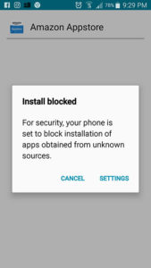 amazon appstore install blocked